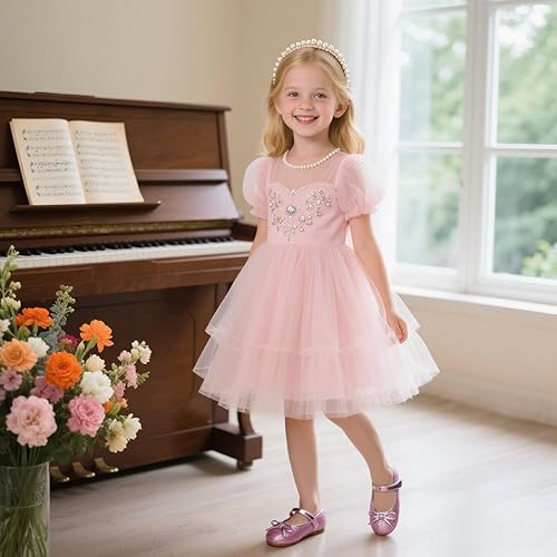 Miniatura 2 de Otter MOMO Zapatos planos de bailarina para niña, con lazo decorativo, ideales para llevar con vestido y combinan bien con flores, para escuela,