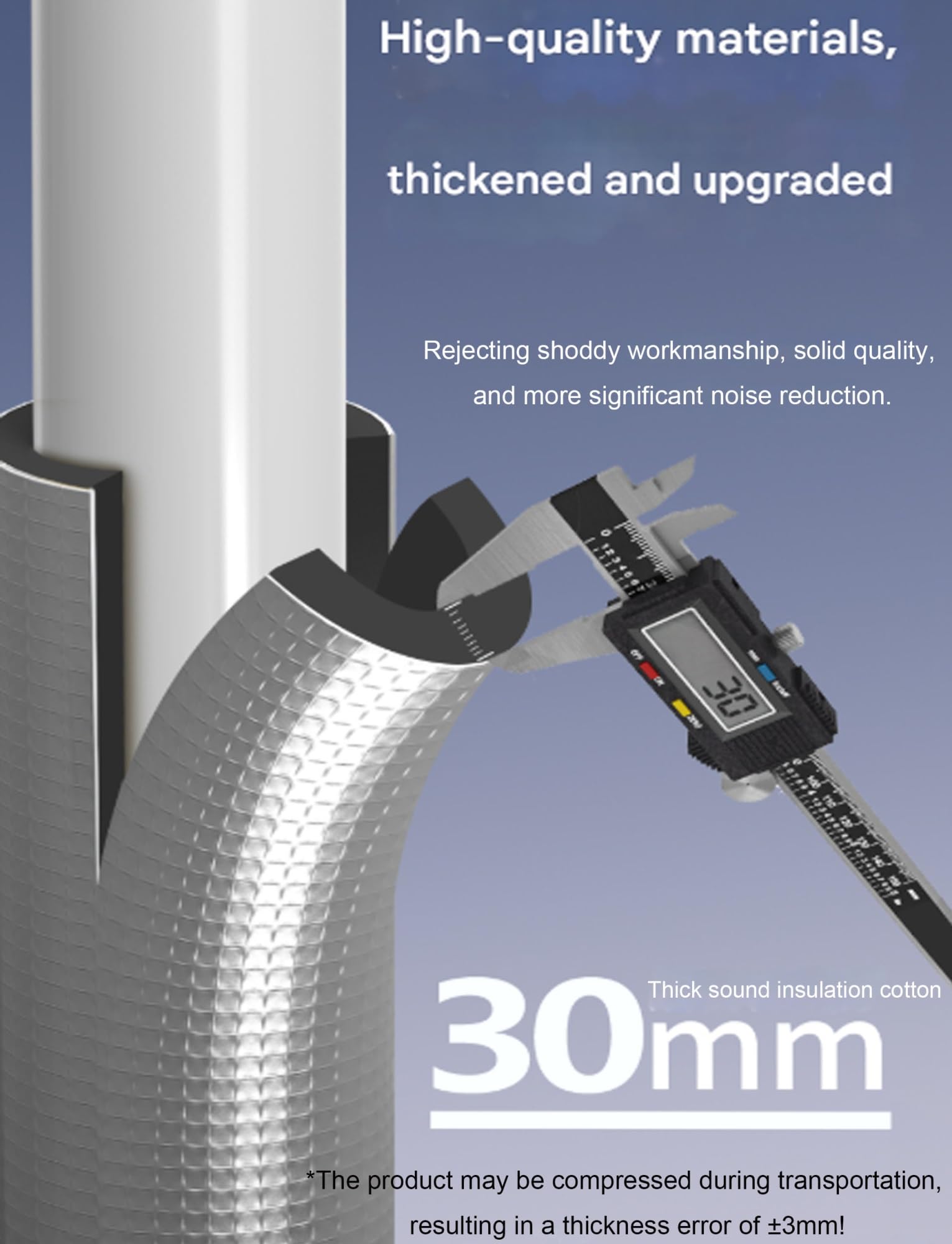 5 unidades de cubierta de aluminio for tuberías,revestimiento autoadhesivo termoaislante de 3cm de espesor(L39 pulgadas), for protección contra congelamiento(Id-32.5cm)
