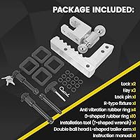 Vista 5 de Enganche de remolque ajustable para receptor de 2 pulgadas, aluminio GTW de 12500 libras - 8 pulgadas de caída/elevación con bola doble de 2