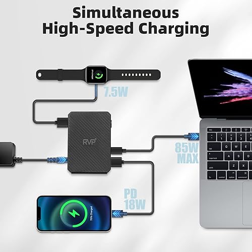 Miniatura 4 de RVP+ Docking Station 10-in-1 Triple Display USB C Docking Station Dual Monitor USB C Hub Displayport with Dual HDMI, 100W PD, Ethernet, Card Reader