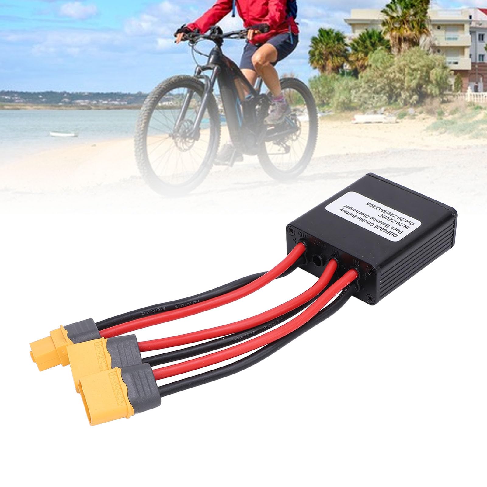 Convertidor de Descarga de Batería Doble, Conector de Batería Doble 24-72V, Equilibrador de Interruptor de Batería Doble 20/40A, Módulo Paralelo de Batería para Motor 750w 1000w