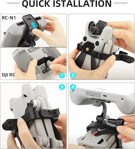 Miniatura 7 de CAPART - Soporte de mano para DJI Mini 3 Pro Drone Gimbal Mount Bracket - con controlador DJI RC-N1 RC-N2 RC-N3, kit de fotografía de mano, soporte