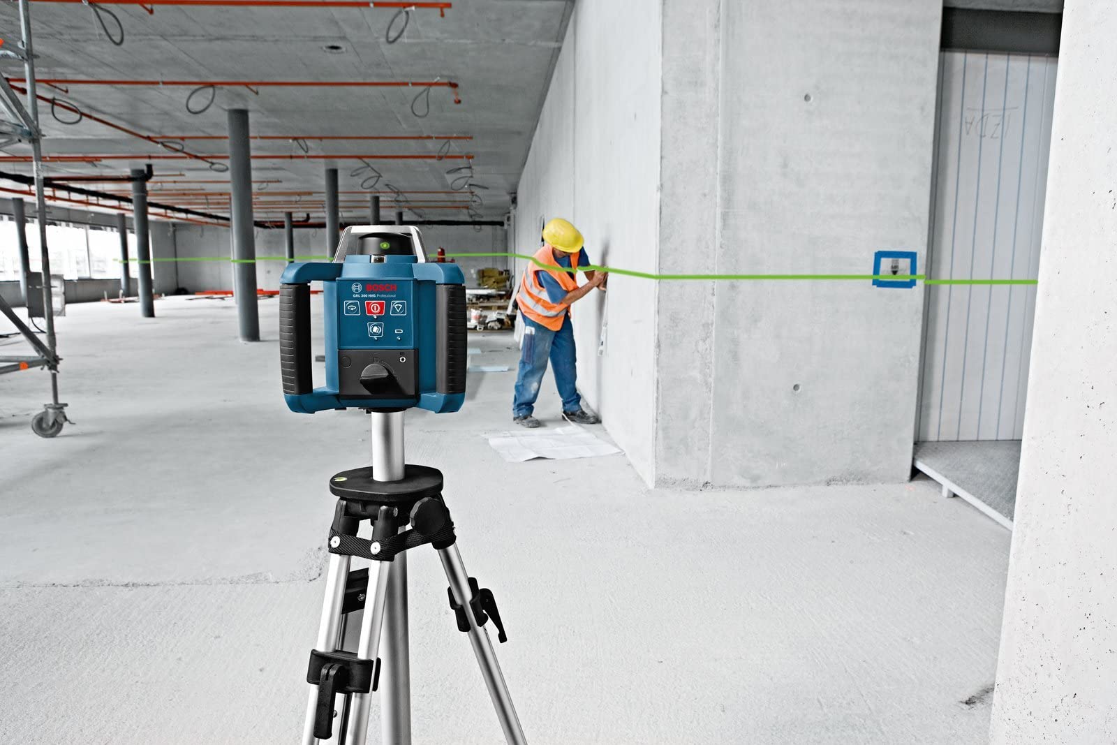 Bosch Professional Laser obrotowy GRL 300 HVG; zielona wiązka, zasięg pracy: do 300 m (średnica), walizka