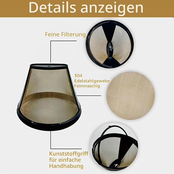Gold Tone Coffee Filter 2pcs