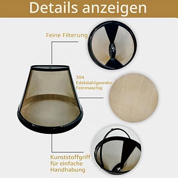Gold Tone Coffee Filter 2pcs