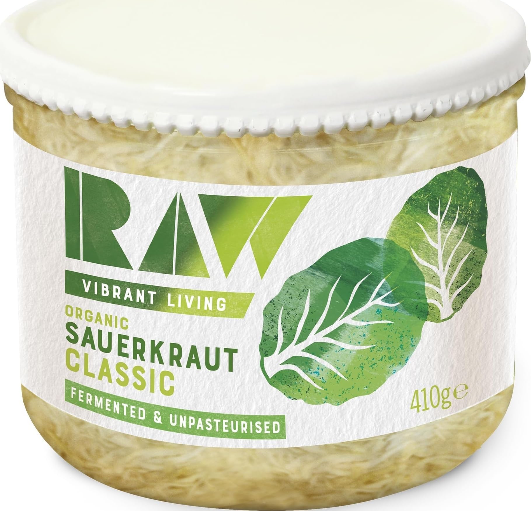 Raw Organic Classic Sauerkraut - Fermented & Unpasteurised 410g, Pack of 1