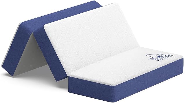 Folding Small Double Mattresses 4ft, 6 Inch Foldable Small Double Bed mattress Memory Foam, 3 Fold Easy Storage With Washable Cover for Travel, Camping, Caravans, Guest Bed 120x190x15cm