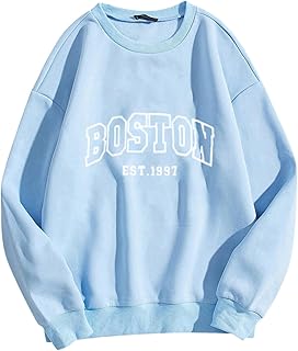 Sudadera para mujer, sin capucha, cartas, estampado de manga larga, cuello redondo, camiseta de invierno, ropa de calle, ropa de calle, holgada, informal, calle, letras, impresión, blusa,