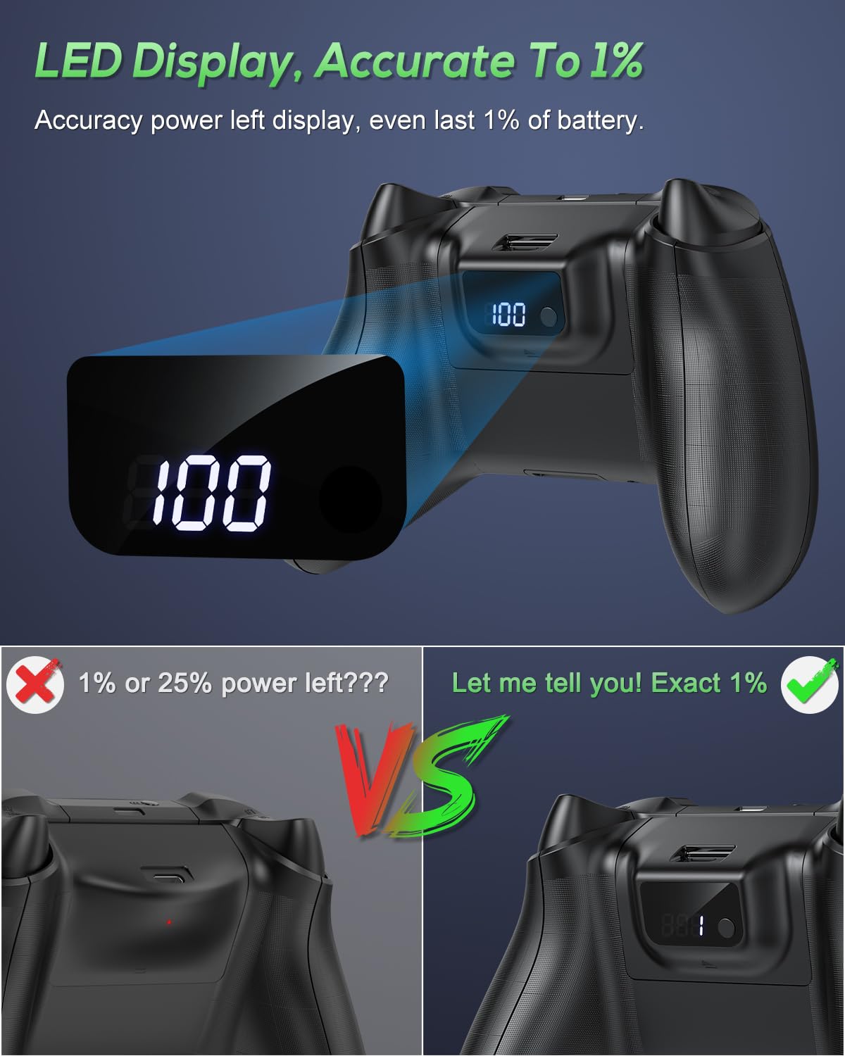 YUANHOT Rechargeable Battery Pack for Xbox Series X/S, LED Display 2 Pack 5180mWh Fast Charging for Xbox Controller Battery Pack, Remote Play and Charge Kit for Xbox Series X/S Accessories 3 71ECpgKQnaL. SL1500