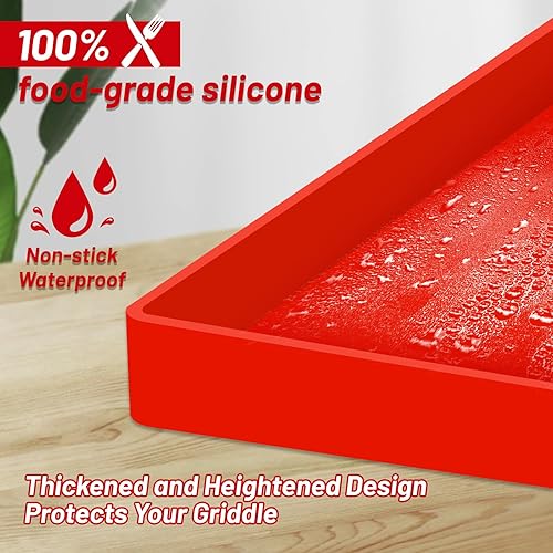 Miniatura 3 de Tapete de silicona de 28 pulgadas, resistente grado alimenticio, fundas para parrilla Blackston de 28 pulgadas, protege la plancha de insectos,
