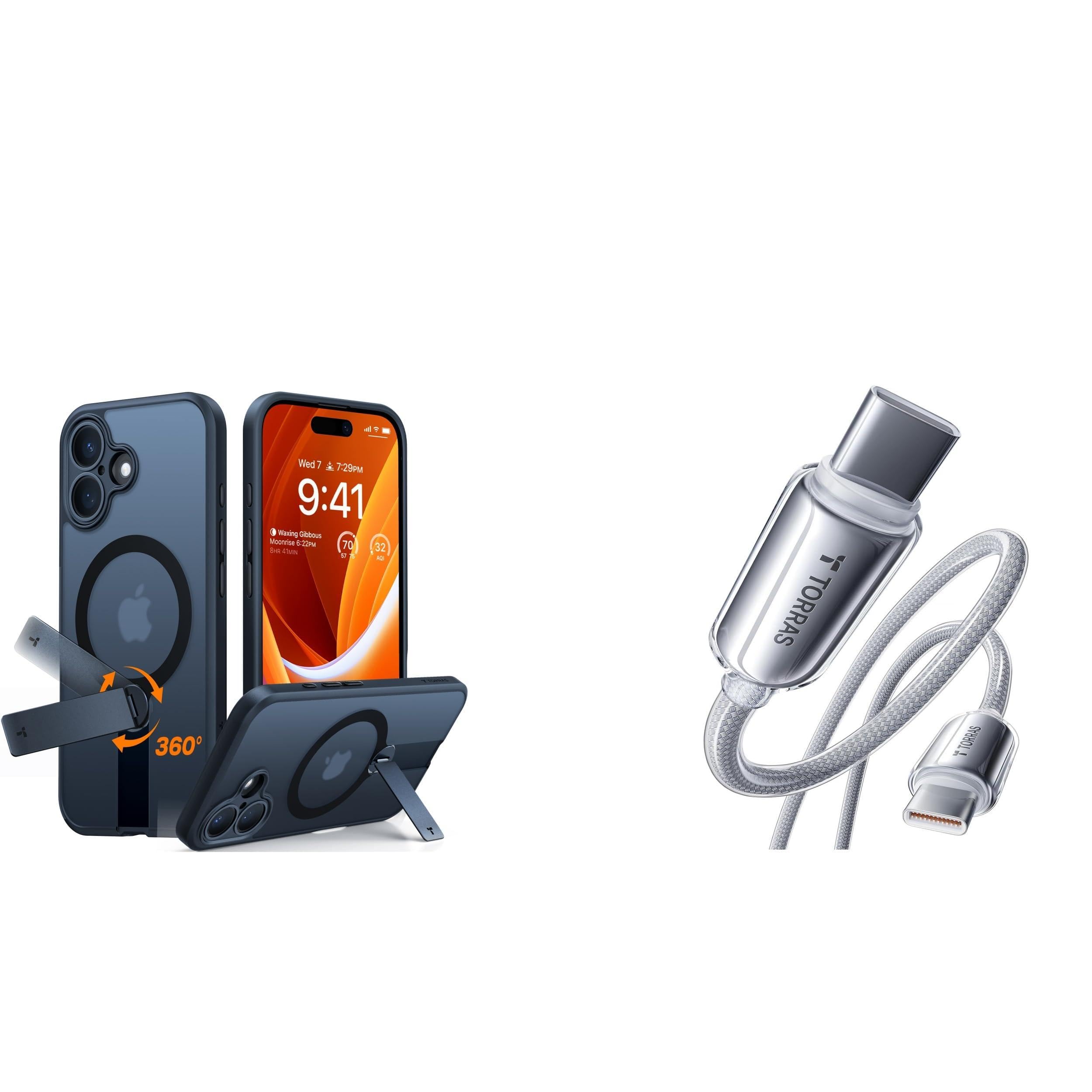 TORRAS USC C to USB C Cable & Magnetic Case — Buy Together to Save 15%