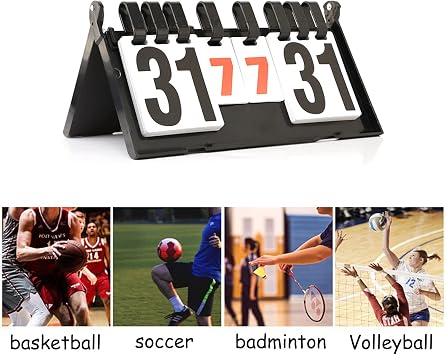 Tabletop Scoreboards Portable 4 Digital Score Board Flipper for Contest Keeper and Sports Competition Volleyball Badminton Table Tennis Football Soccer Basketball #1