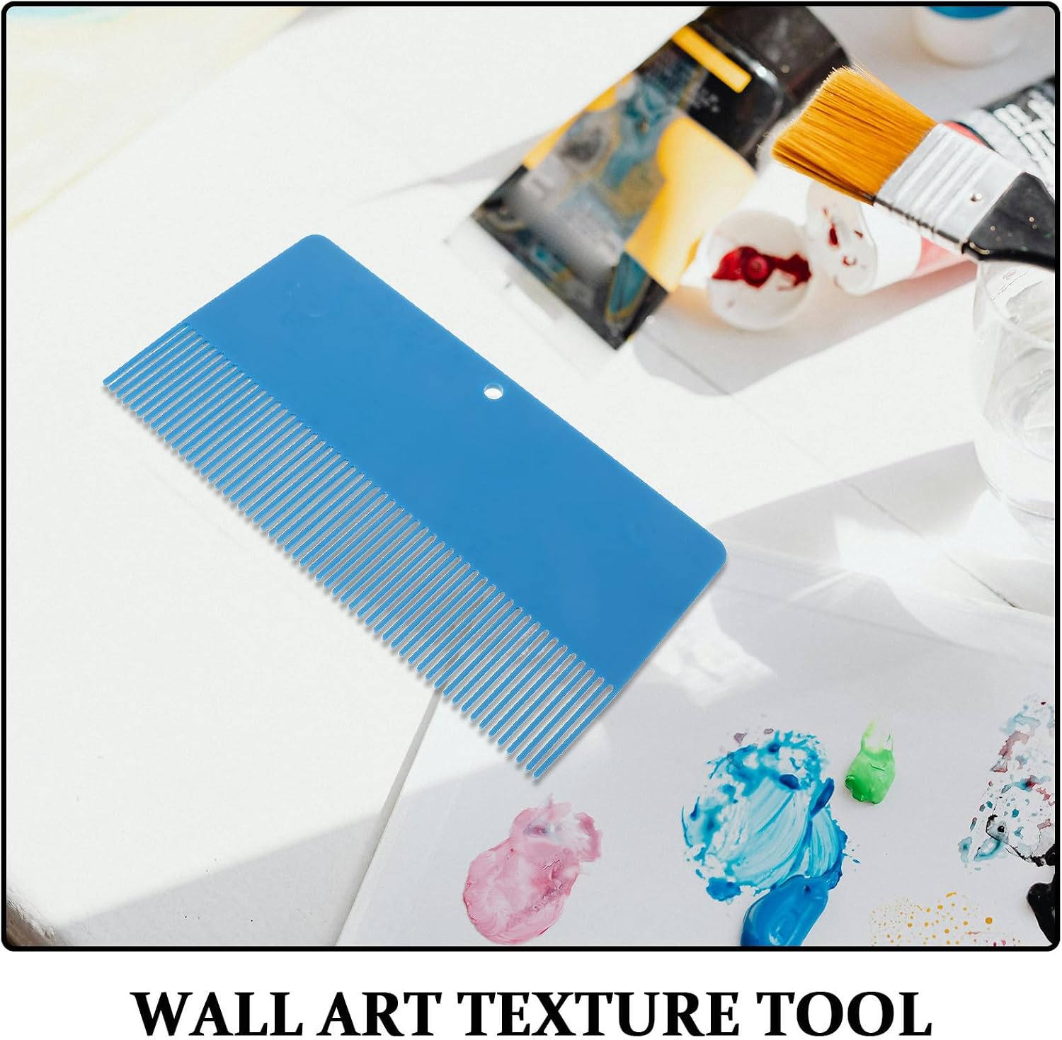 2pcs Texture Paint Comb Applicator with Ergonomic Grip and Stable Tooth Spacing Plastic Artistic Texture Scraper Comb and Art Painting Tools