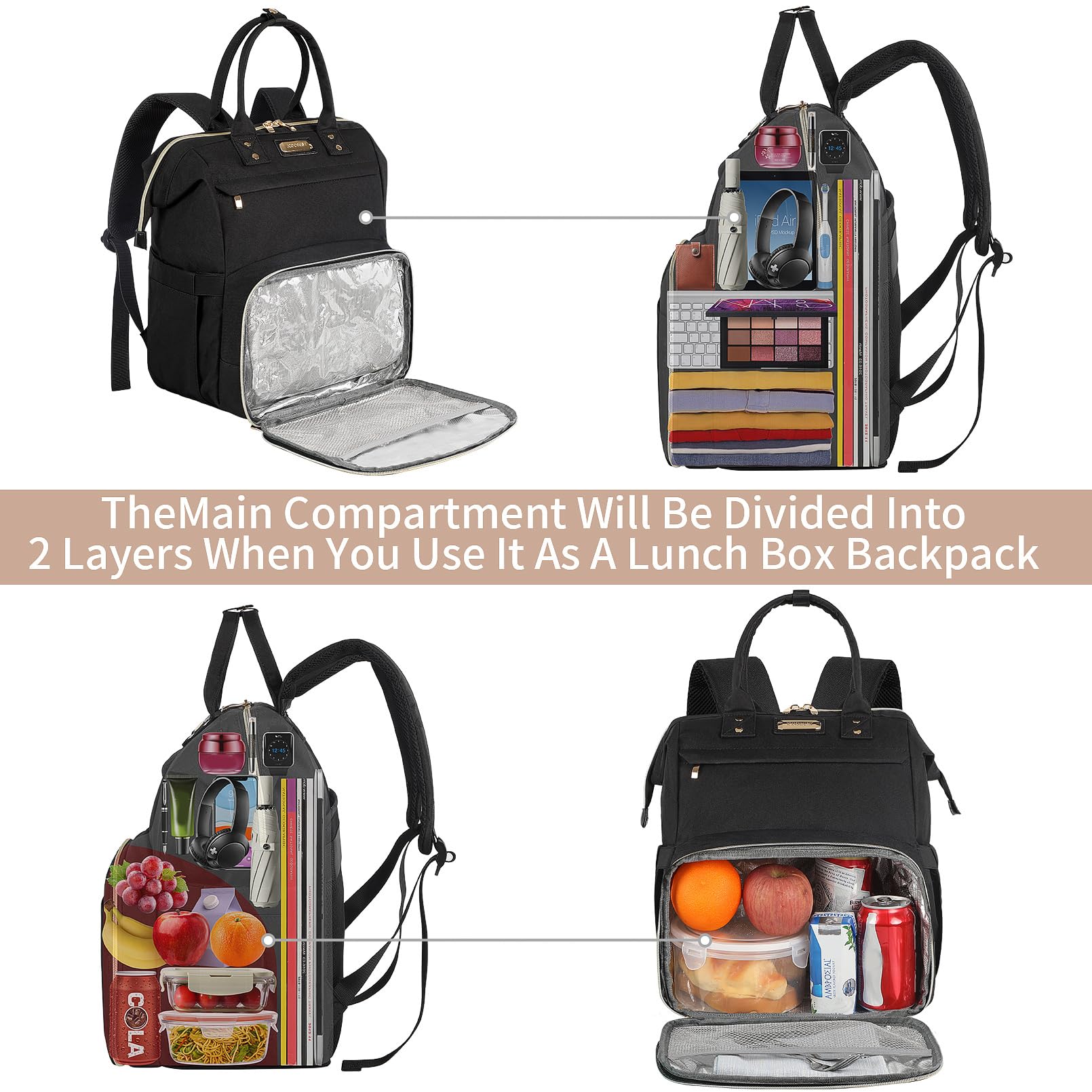 Tech Backpack with Lunch Sack in Concerto Amazon.com: MATEIN Lunch Backpack for Women, Insulated  main image 3