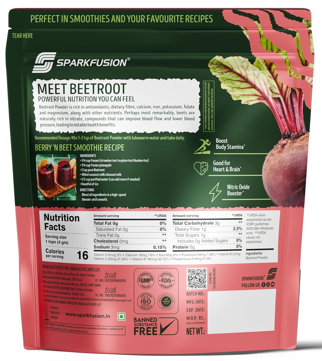 Sparkfusion Pure Beet Root Powder (100 g (Pack of 1)) — Amazon image 2