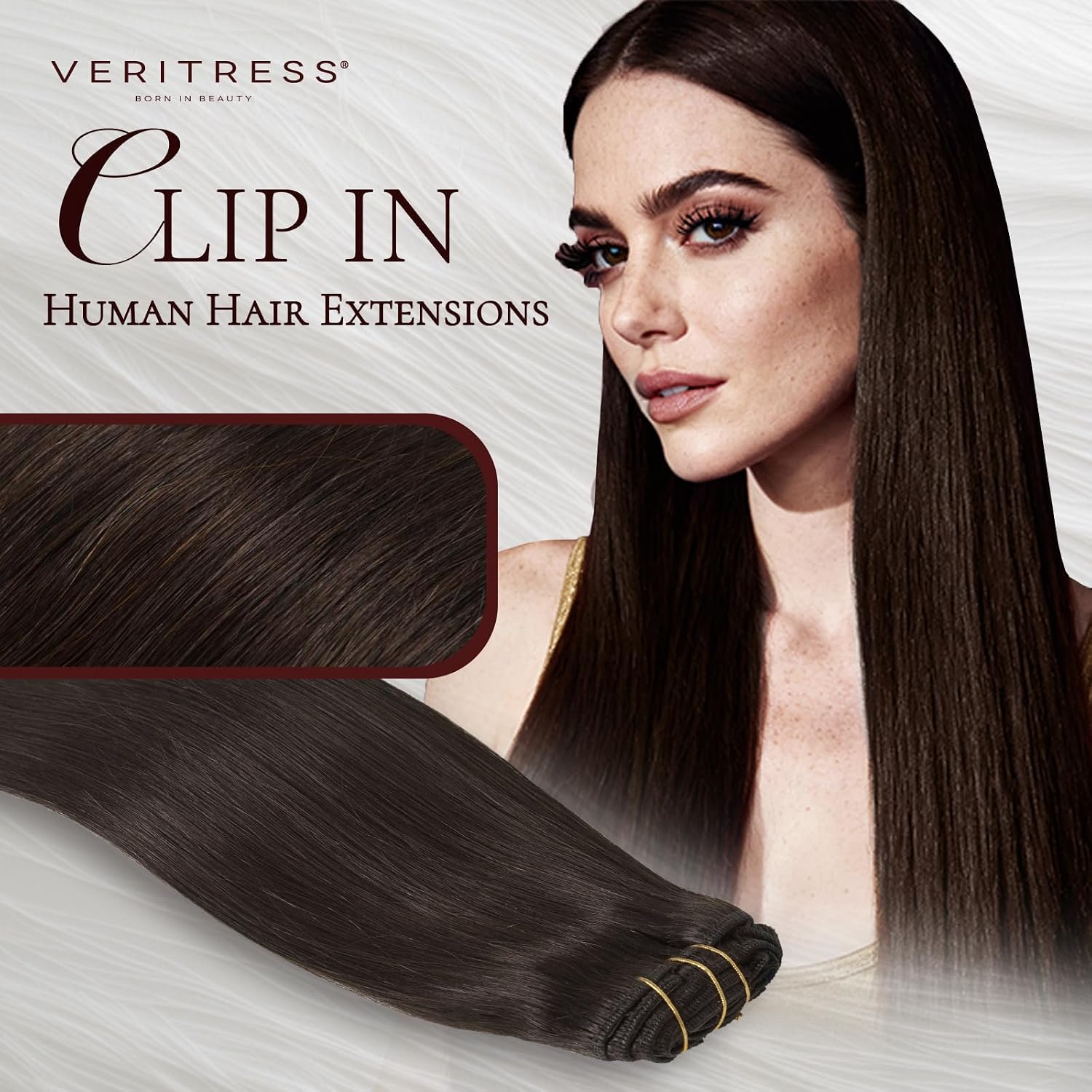 Clip in Hair Extensions Real Human Hair, 16Inch 120g 7Pcs Dark Brown Remy Human Hair Clip in Extensions for Women,Double Weft Seamless Clip ins Hair Extensions