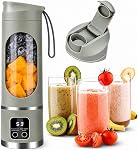 Portable Blender Personal Juicer for Shakes and Smoothies,Portable Blender Cup,Small Blenders,Mixing,Compact,6 Stainless Steel Blades, Ideal for Travel & Gym (white)