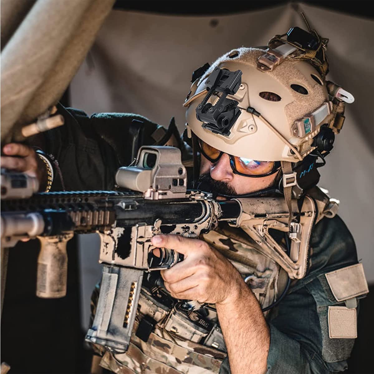 Casque Militaire Tactique PJ Paintball Airsoft Casque Fast avec Support NVG et Rail de Guidage Iatéral - 5