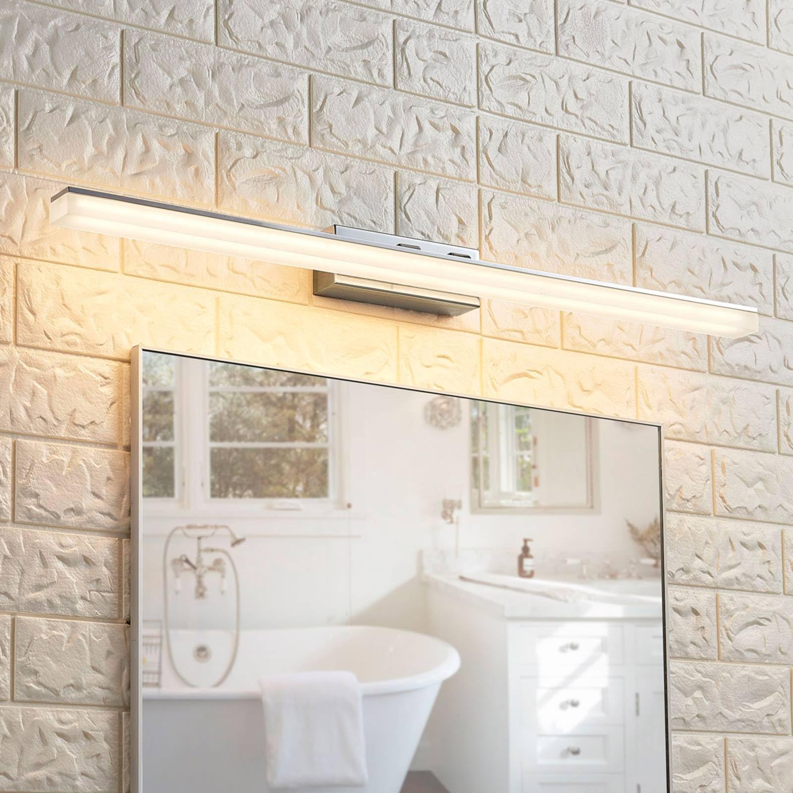 Lucande LED Wandleuchte, Wandlampe Bad Julie (spritzwassergeschützt (Modern) (1 flammig) - Wandleuchten Spiegelleuchte Badezimmer Wandbeleuchtung Badezimmerleuchte