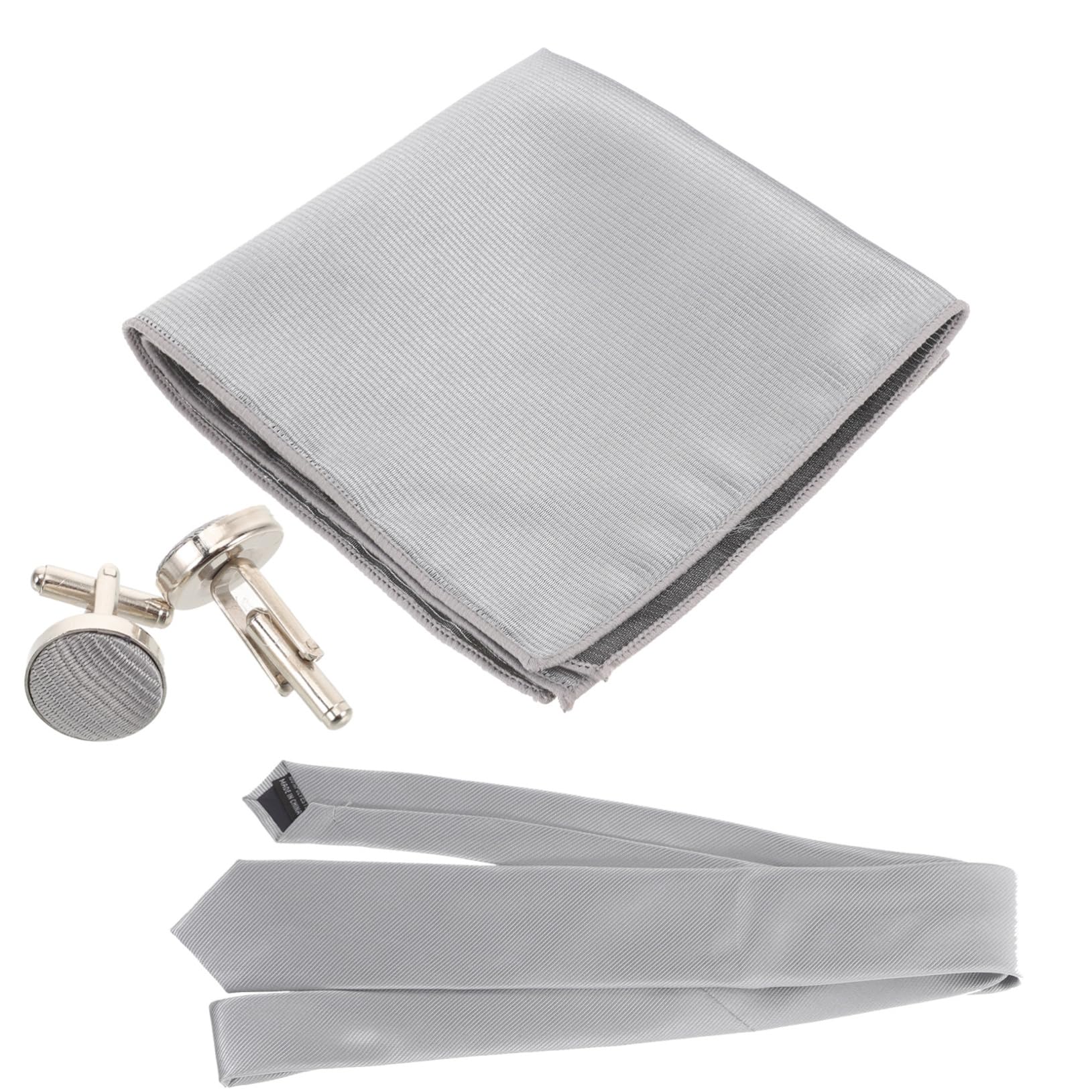 LIFKOME Bolsillo Del Pañuelo Corbata De Hombre Para Marido Corbata Brazalete De Rubor Correa De Amarre Lazos Negros Tachuelas Para Hombres Collar Cuello Metal Grey