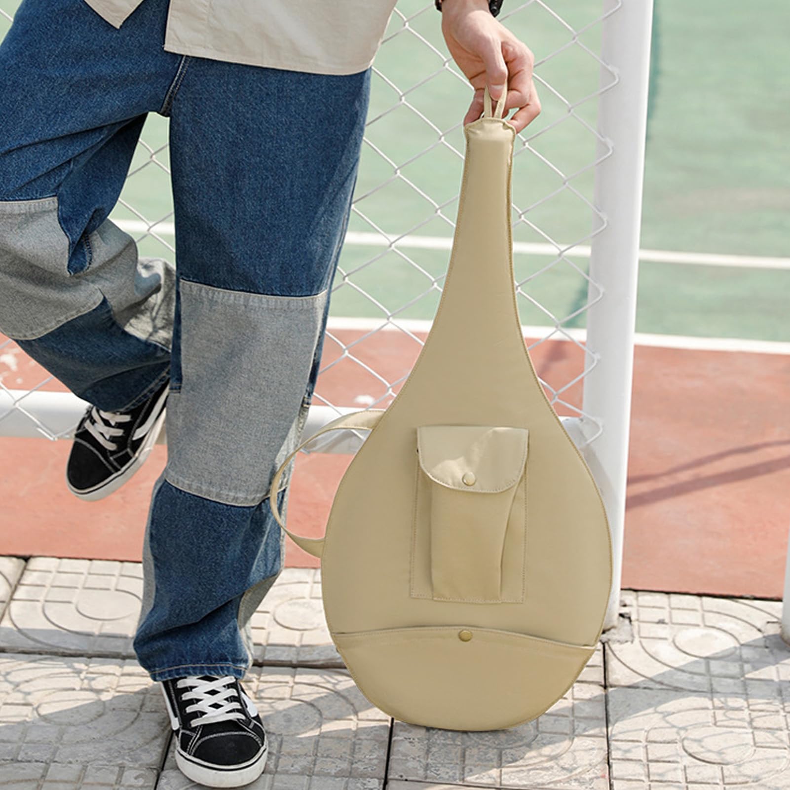 Copri racchetta da tennis unisex Borsa per racchetta da tennis singola con tracolla regolabile in tela