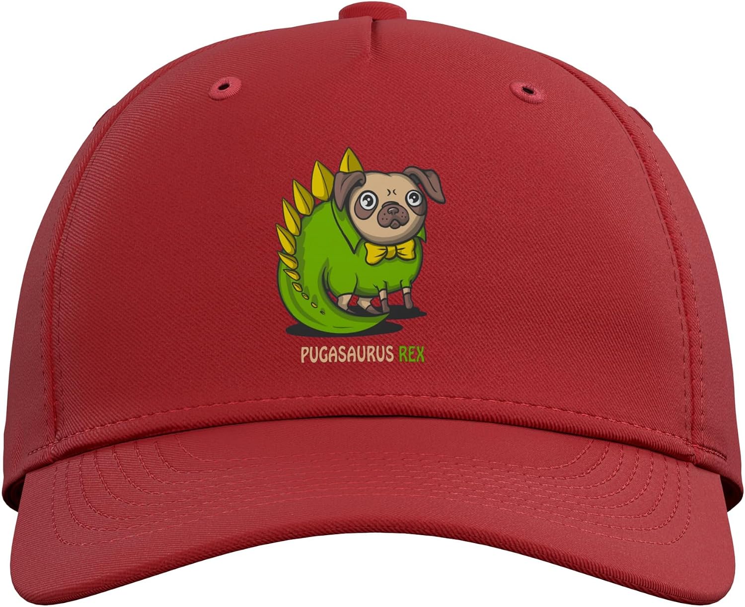 Pugasaurus Rex Dinosaur Dino T-Rex Pug Dog Puppy Cute Funny Adjustable Baseball Hat image 2