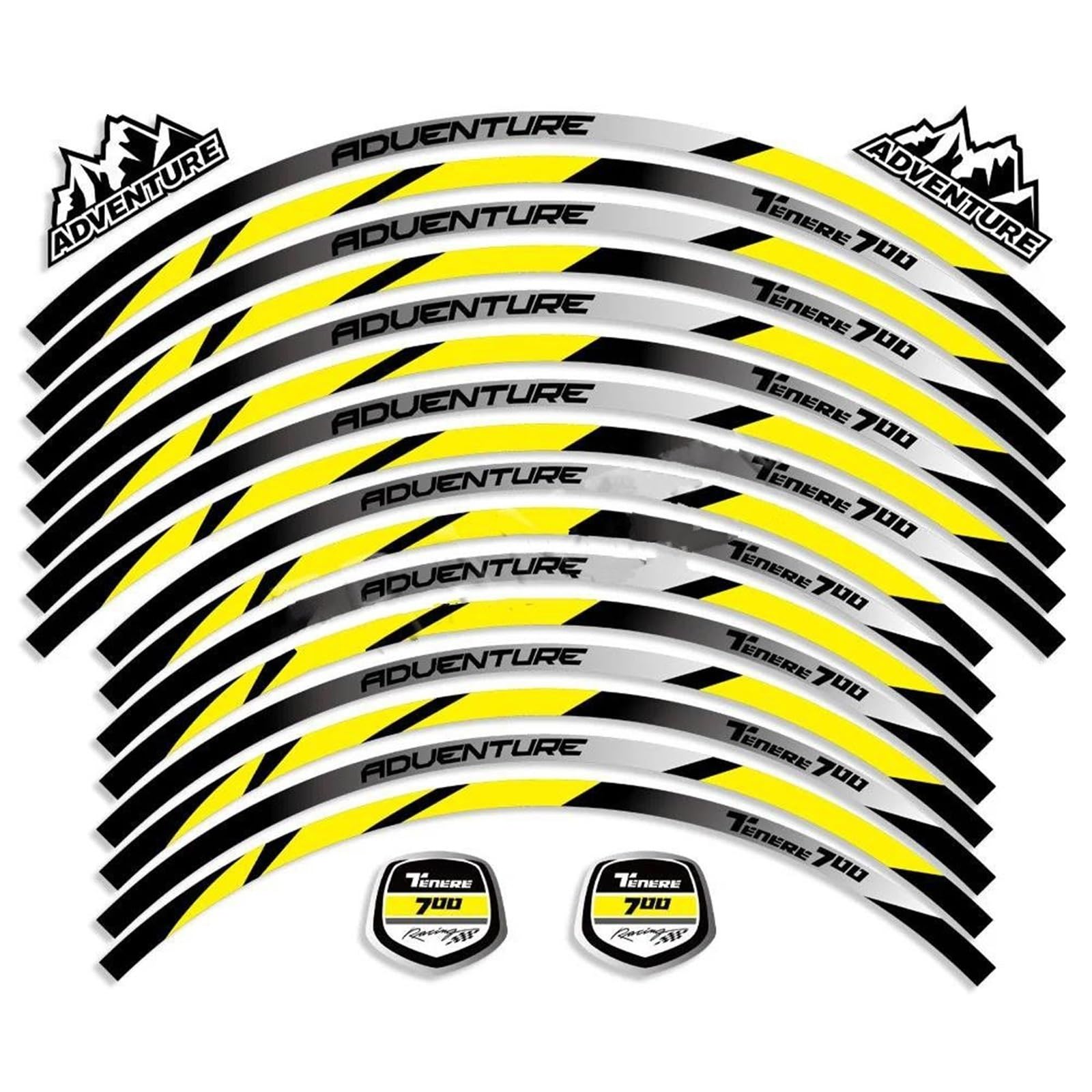 Reflective Motorcycle Accessories Wheel Stickers Decals Rim Stripe Tape for Yamaha TENERE 700 Tenere700 XTZ Decorative(Color2)