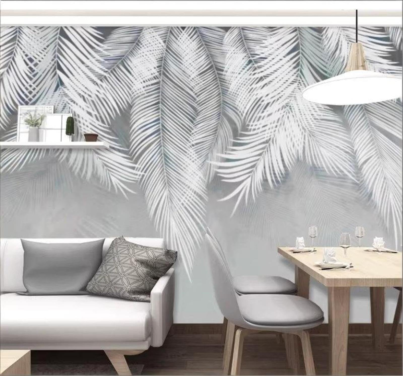 Hand Painted Three Dimensional Minimalist Botanical Banana Leaves 3D Wallpaper Easy Install Feature Office Living Room Sofa Bedroom TV Background Wall Decoration-400cm×280cm