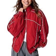 Wyeysyt Women Windbreaker Jacket Vintage Track Varsity Jackets