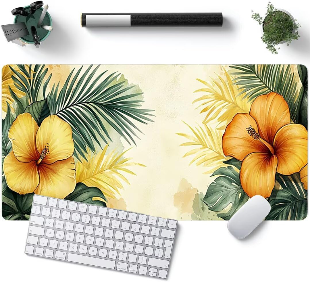 Générique Xlccaioo Fleur Gaming Tapis De Souris XXL 100x50cm XC-2417
