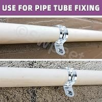 Vista 6 de Swpeet 20 piezas de 2 "(50 mm) zinc plateado un agujero EMT correa de tubo, correas de tubería U soporte de tubo abrazadera de tubo 1 agujero a