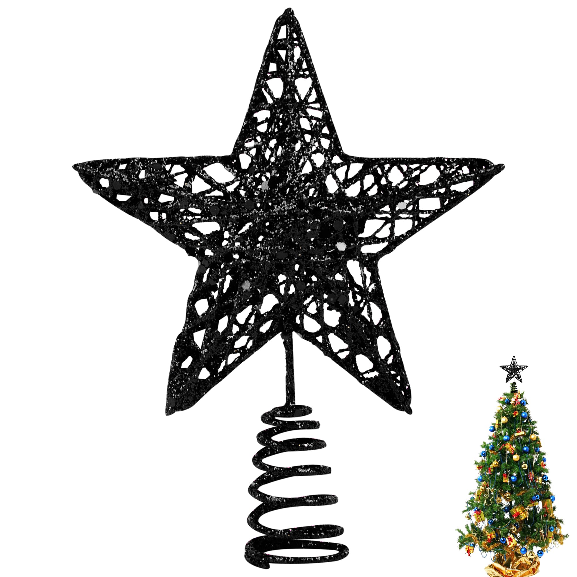 Amazon.co.jp: 6インチ クリスマスツリートッパー ミニブラックスター