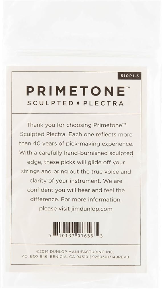 Dunlop Primetone Standard Pick with Grip 1.3 Millimeters 3-Pack