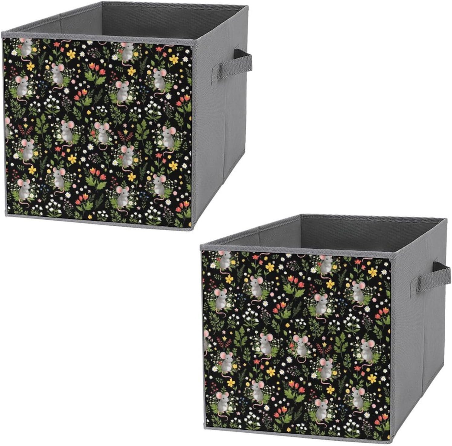 Foldable Storage Box with Handles Goth Gothic Moon Cute Mushroom, Durable Collapsible Cube Bin for Organizing Toys, Books, Clothes, Versatile Home & Office Solution