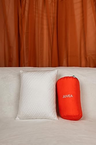 Miniatura 5 de JUVEA® Almohada de viaje: látex triturado Talalay natural compacto con funda lavable. Mini almohadas perfectas para camping, automóvil, saco de