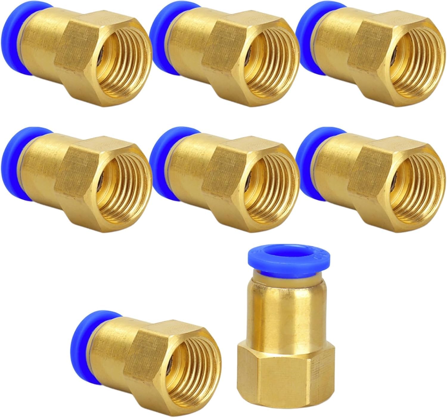 Appster 3/8" Female Thread to 6mm Tube OD Push In Fit Pneumatic Straight Connector Adapter Pipe Fitting Quick PU Push to Connect Fittings Insertion Joint - Pack of 2pcs-image-22