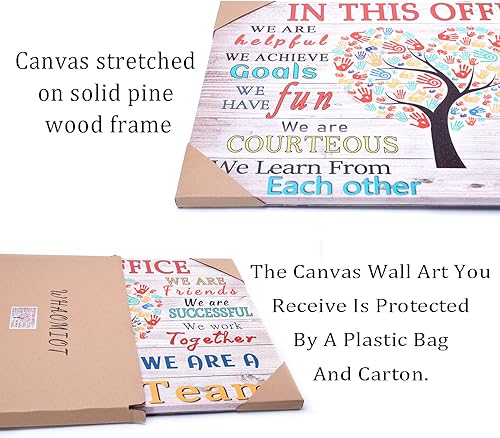 Miniatura 3 de WHAOMIOT In This Office We Are A Team - Póster inspirador para pared, diseño positivo y moderno, póster impreso de 24 x 16 pulgadas, marco listo