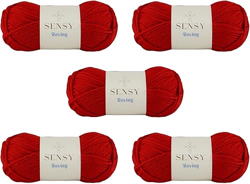 Vista 97 de 3 madejas de hilo Sensy Roving, 3.5 onzas, 132 yardas, calibre 5 voluminoso (Lily Pad)