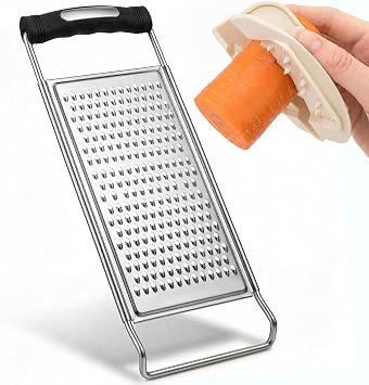 NACOLUS Grater & Finger Guard Set Cut-Proof Hand Protector + Fine Stainless Steel Grater for Cheese, Citrus, and Vegetables