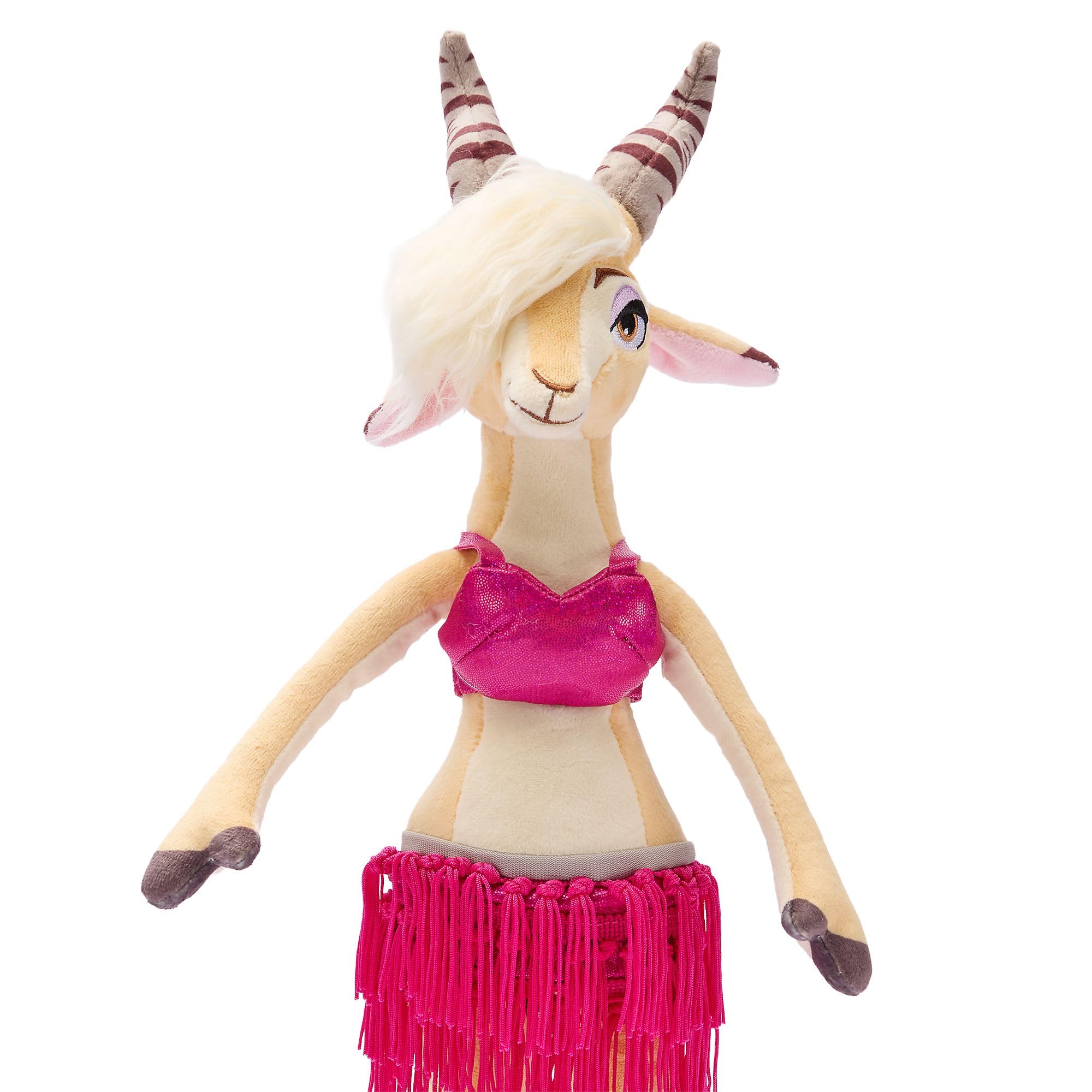 Disney Store Official Gazelle Small Soft Toy, Zootropolis 2, Plush Figure in Pink Outfit with Fringe & Leg Warmers, 20cm - Image 3