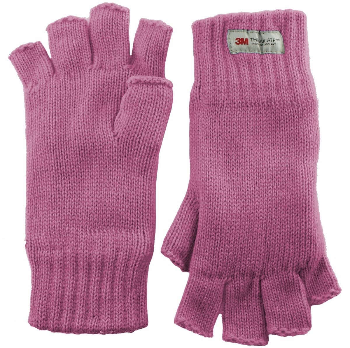 SSP Hats Ladies Fingerless Knitted Gloves with Genuine 3M™ Thinsulate™ Lining - Pink, One Size