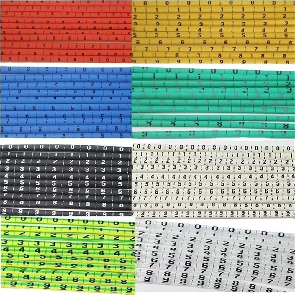 1000 szt. Rurek termokurczliwych z PVC - Etykiety oznaczników kablowych 2:1 do identyfikacji przewodów(Yellowgreen,1.5mm)