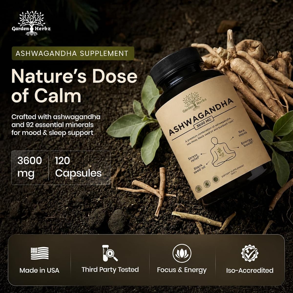 Organic Ashwagandha Capsules view 2