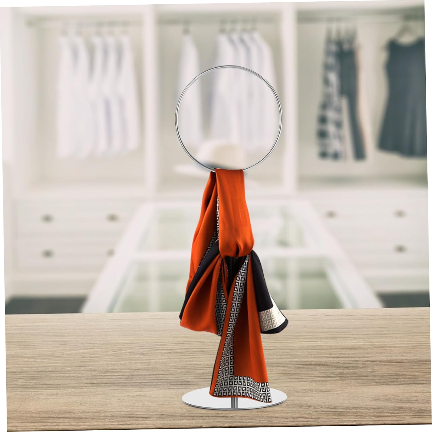 Scarf Display Rack Organizer Stainless Steel for Ties and Shawls