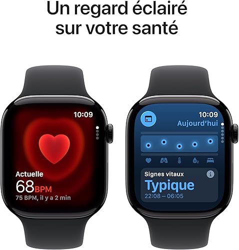 Apple Watch Series 11 [GPS 46mm] Smart Watch with Obsidian Case and Black Sport Band, Sleep Score, Activity Tracker, Health Tracker, Screen Always On - 4