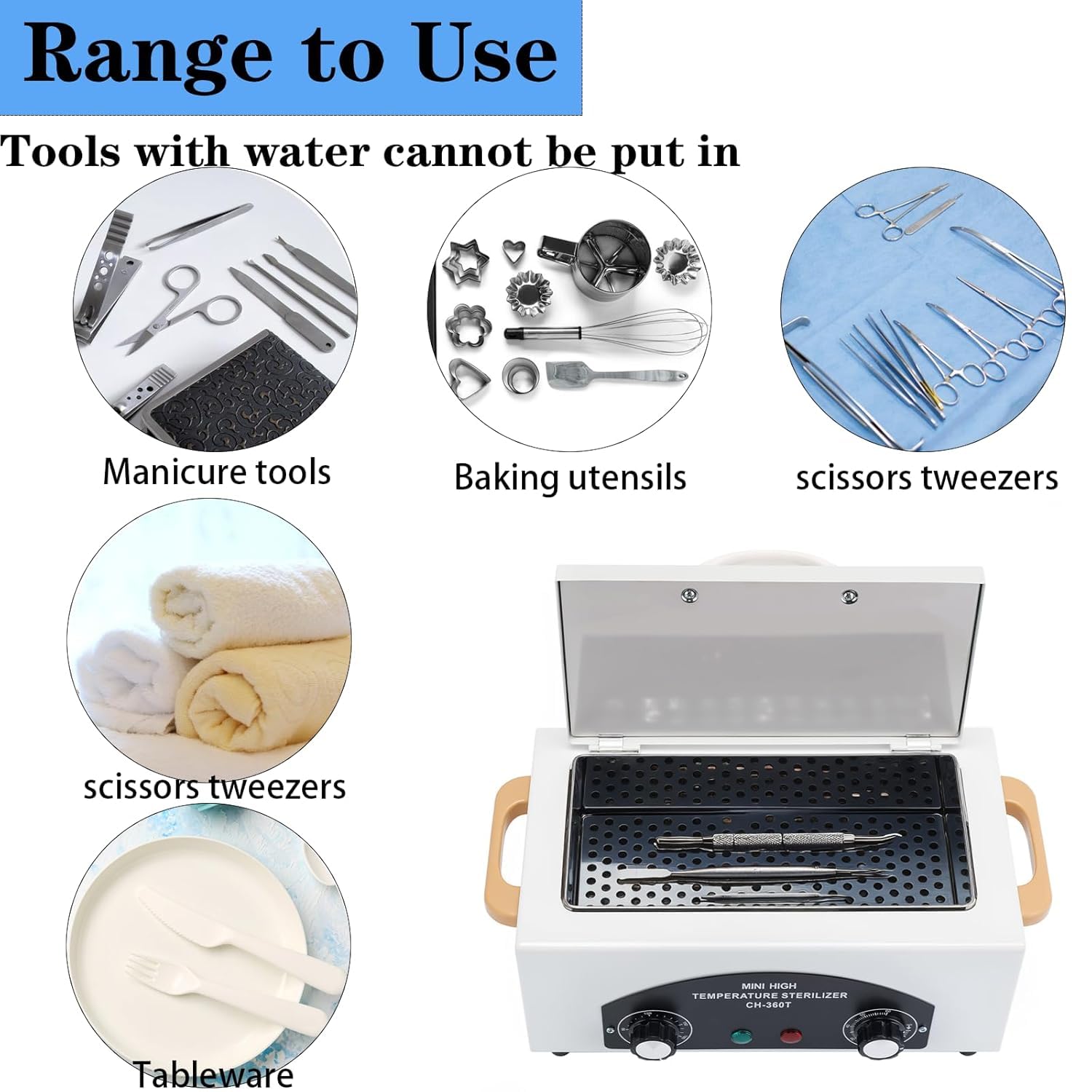 Winb High Temperature Sterilizer Mini Autoclave with Timer 300W Capacity 1.5L for Dental Tools Hairdressing Manicure Tools with Handle - Image 4