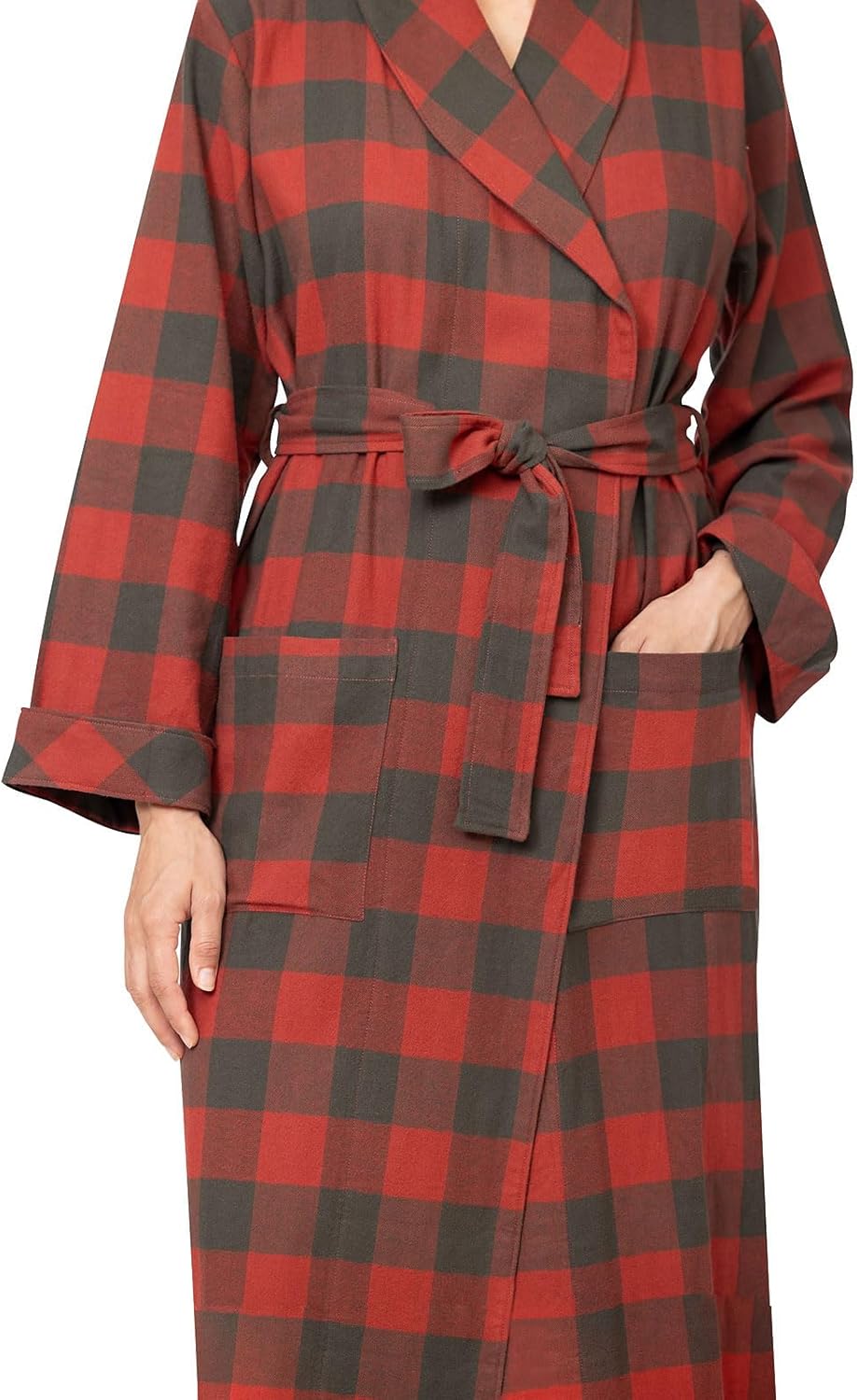 PajamaGram Long Womens Bathrobes - Flannel Robe Women - Image 3