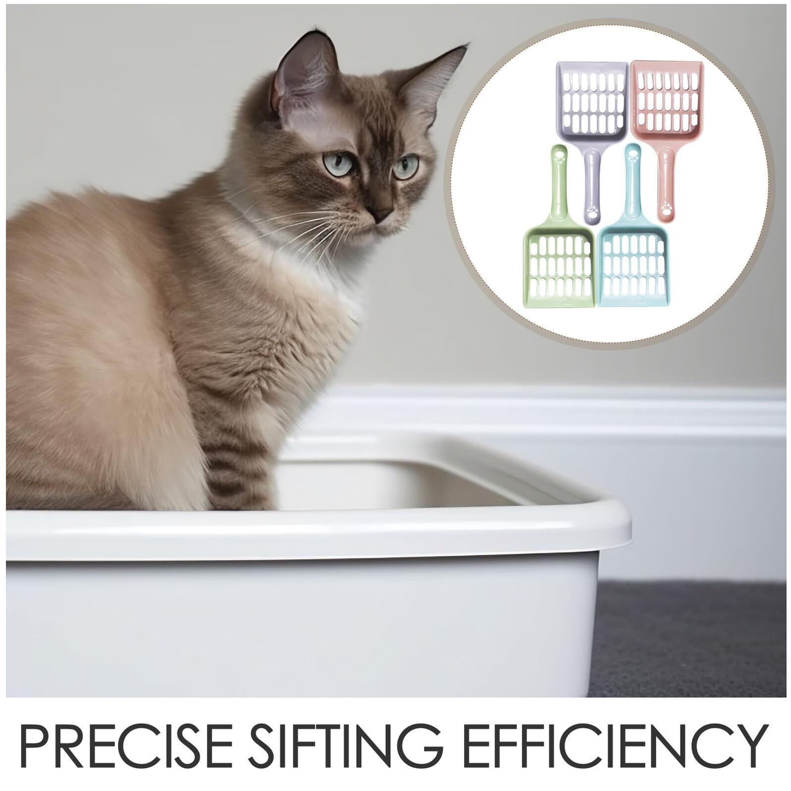 Abaodam 24 Pezzi Paletta Lettiera Gatti in Plastica Setaccio Fine per Pulizia Facile e Veloce Strumento Resistente e Leggero per Lettiera di Gatti e Cuccioli Compatibile con Tutte Le