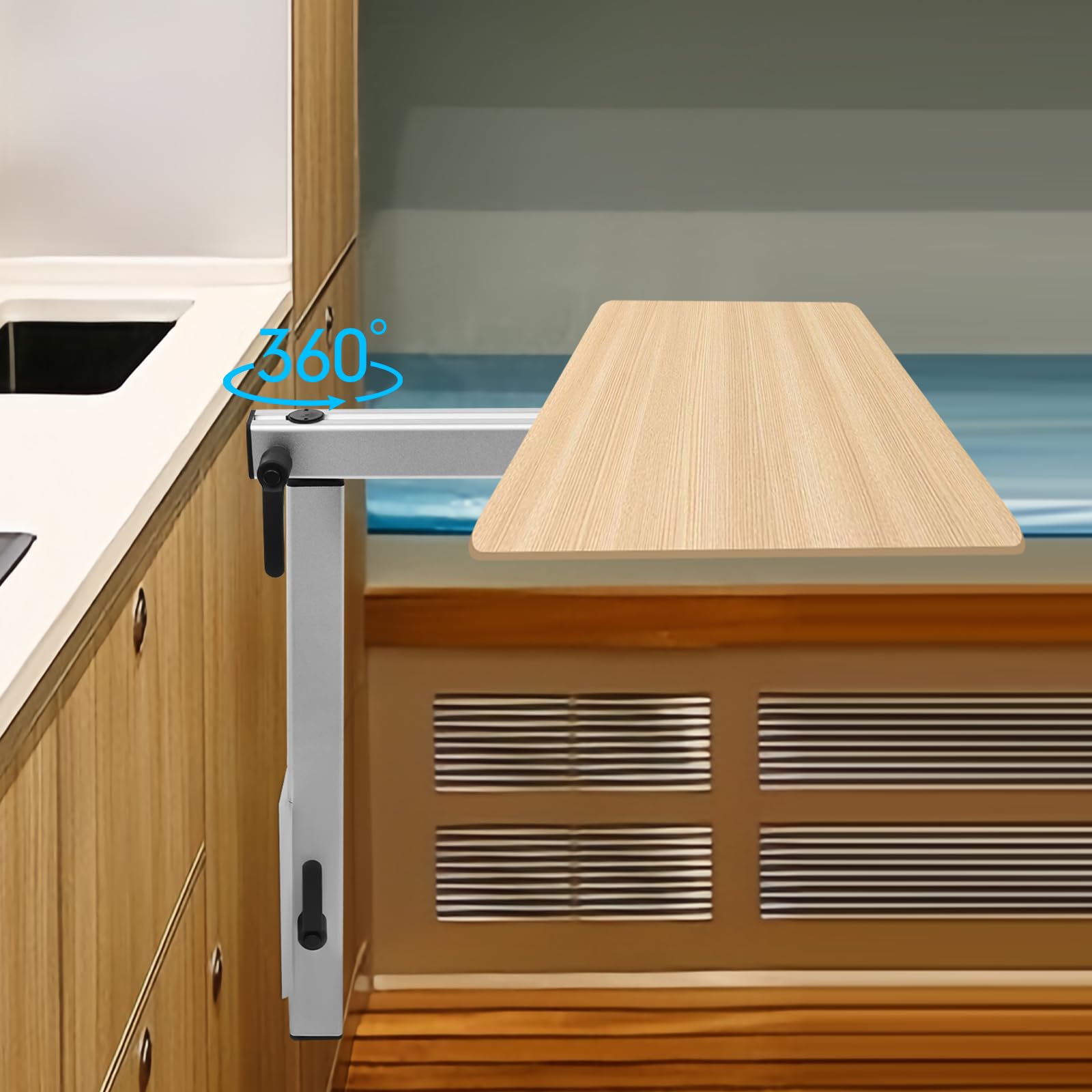 Patas de mesa desmontables, patas de mesa con cremallera giratorias de 360 °, patas de mesa ajustables, patas de muebles de bricolaje para caravanas, yates, autocaravanas