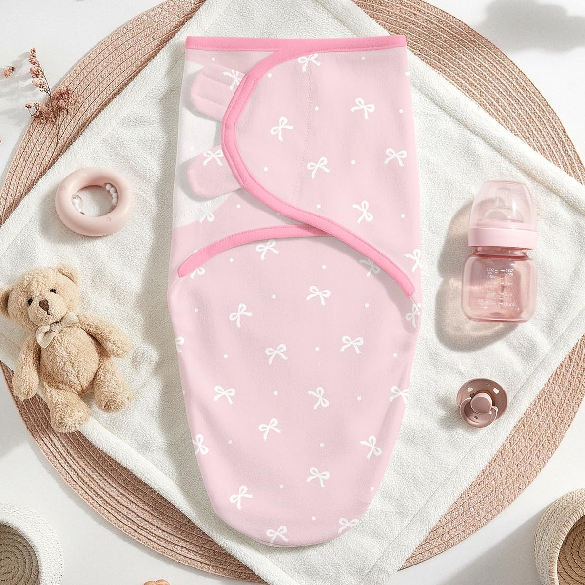 Baby Swaddle Blanket, 0-3 Months, Cotton Arm-in Sleep Sack, Wearable Blankets Wrap for Newborn Infant